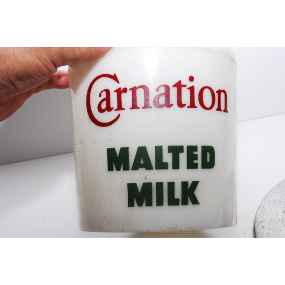 Carnation Malted Milk Canister With Lid Ice Cream Parlor Soda Fountain Uncommon - Picture 3 of 10